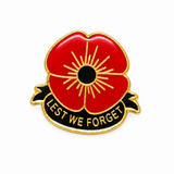 Brighter poppy badge close-up on white