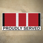 AUSTRALIAN DEFENCE MEDAL DECAL - PROUDLY SERVED | 150MM X 65MM