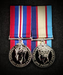 Replica pair of mounted mini world war 2 medals!